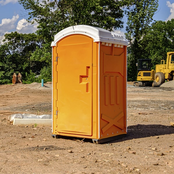 how often are the portable restrooms cleaned and serviced during a rental period in Knightsville